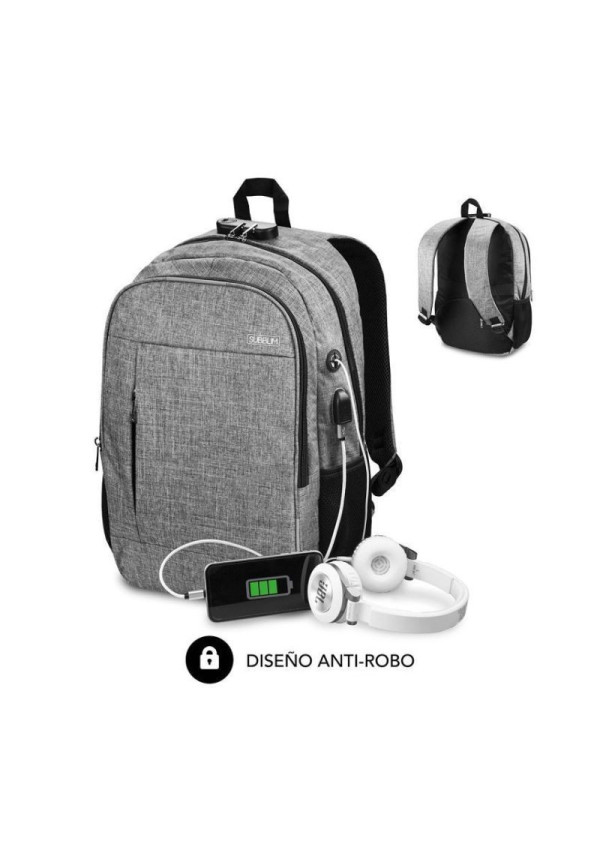 Mochila Urban Lock Sublim Antirrobo Gris