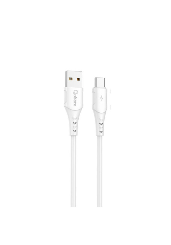 Qcharx Lisbon Cable USB a Tipo C 3A (1 m) PVC Blanco