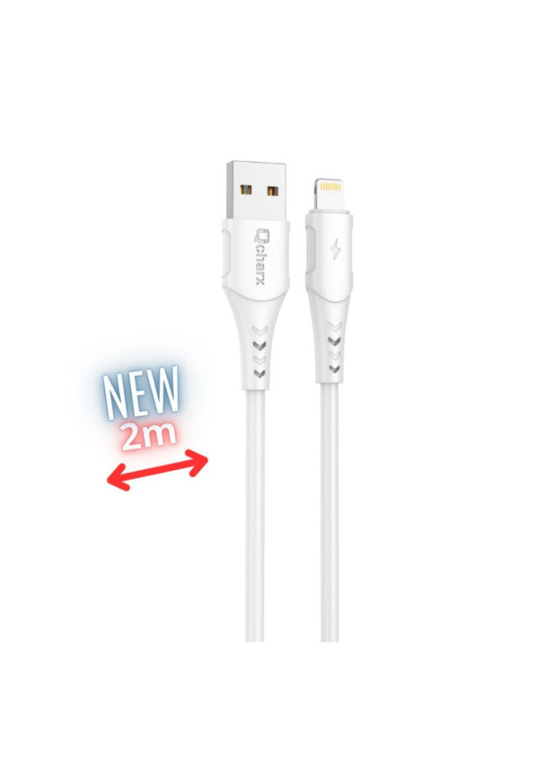 Qcharx Athens Cable USB a Lightning 3A 18W (2 m) PVC Blanco