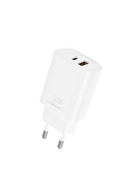 Qcharx Eros Cargador 3A 33W 2 Puertos Tipo C + 1 Puerto USB Blanco