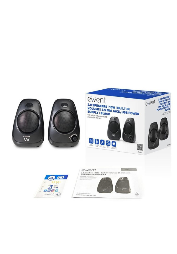 Altavoces Ewent 2.0 EW3527 Negro