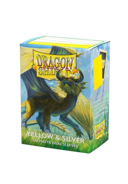 Fundas Dragon Shield Mate Dual Yellow & Silver 100Uds