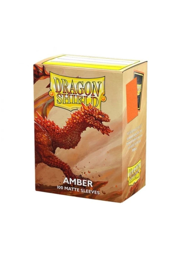 Fundas Dragon Shield Ambar Mate 100 Uds