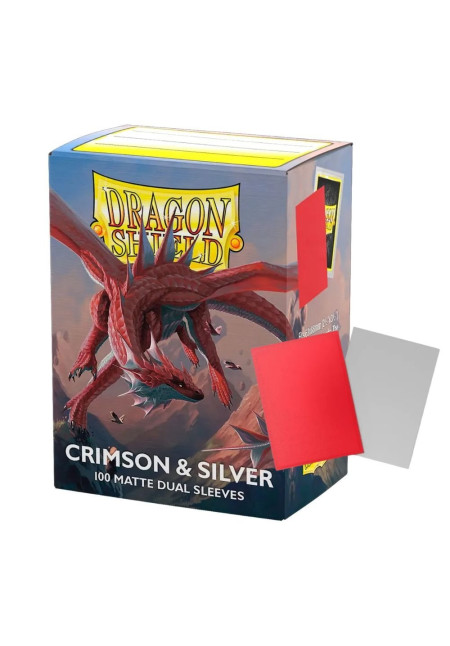 Fundas Dragon Shield Mate Dual Crimson & Silver 100Uds