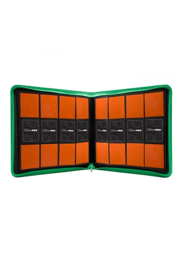 Album Ultra Pro 12 Bolsillos  480 Cartas Cremallera Verde