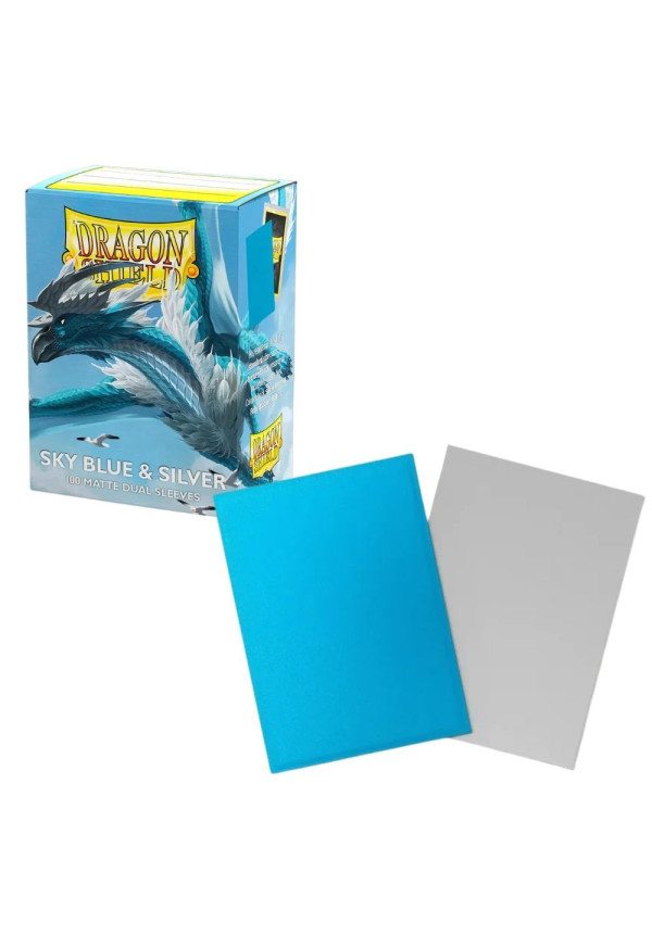 Fundas Dragon Shield Mate Dual Sky Blue & Silver